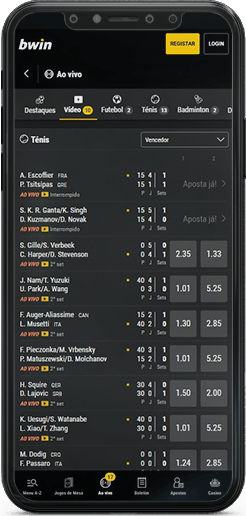 Apostas ao vivo da bwin no telemóvel