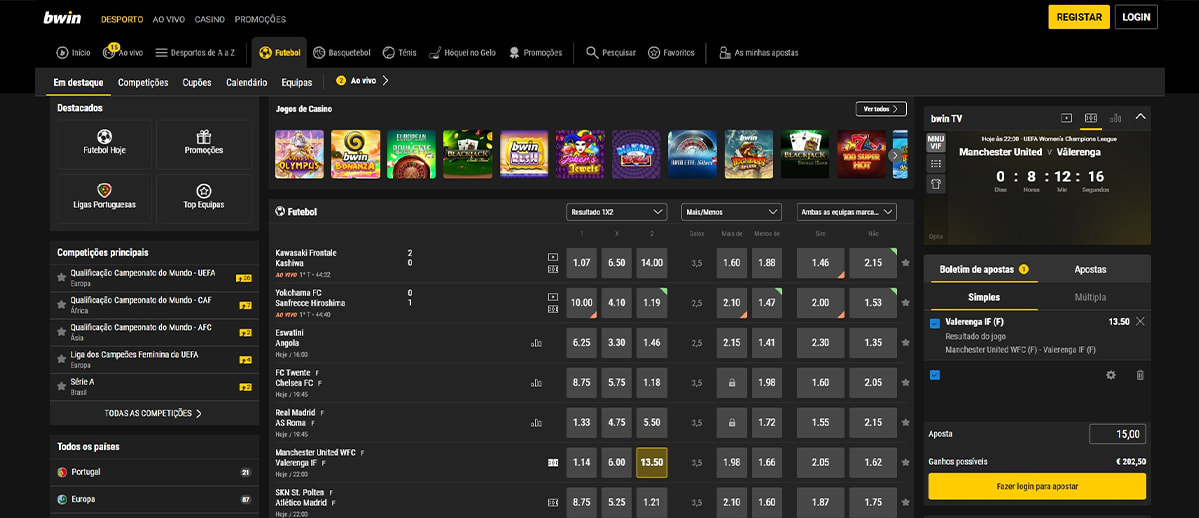 Construtor de apostas na bwin