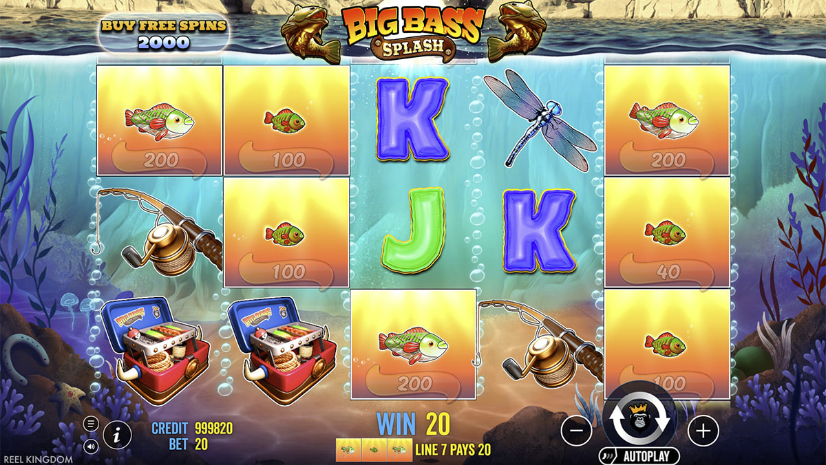 O ecrã inicial da slot Big Bass Splash