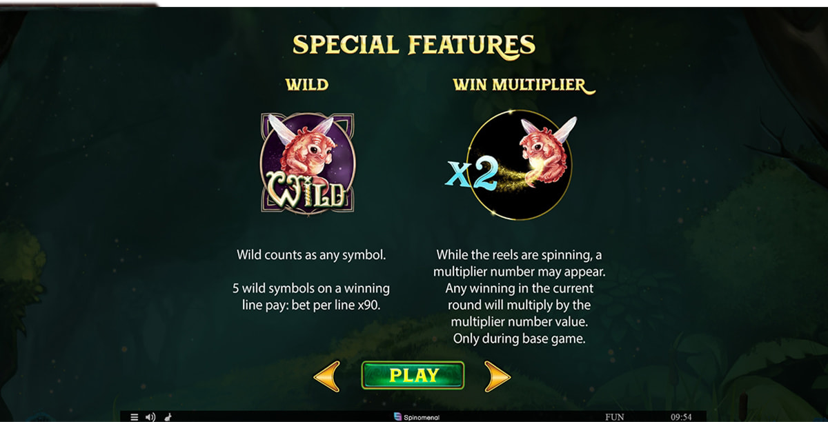 O ecrã inicial da slot Divine Forest