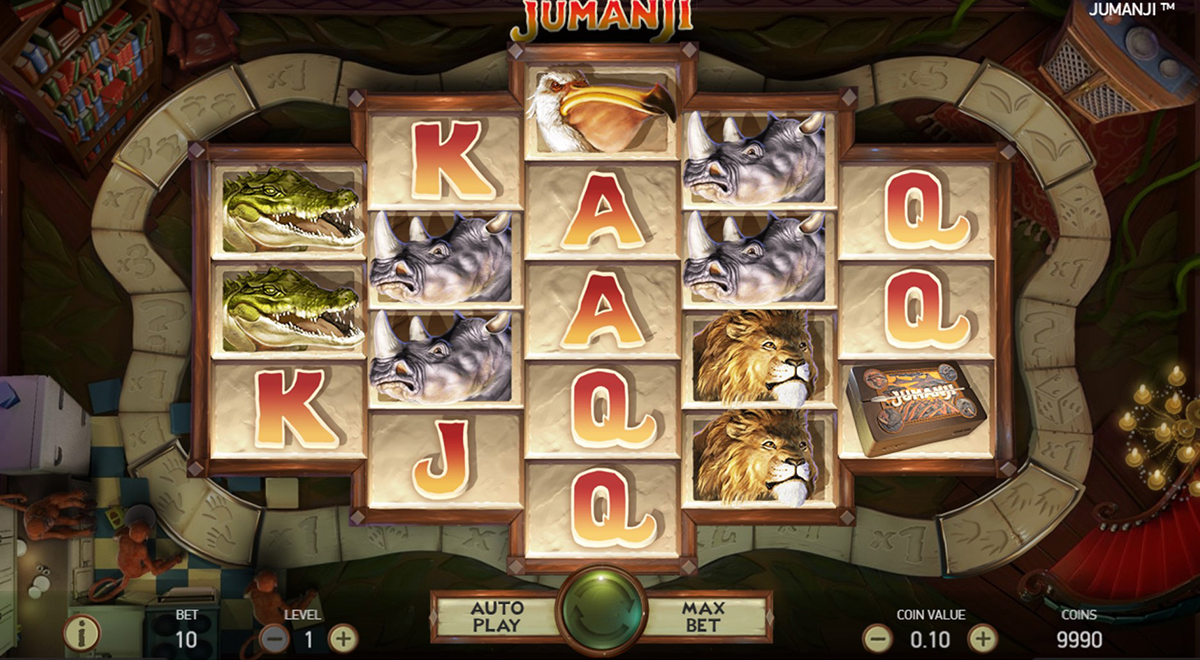 O ecrã inicial da slot Jumanji