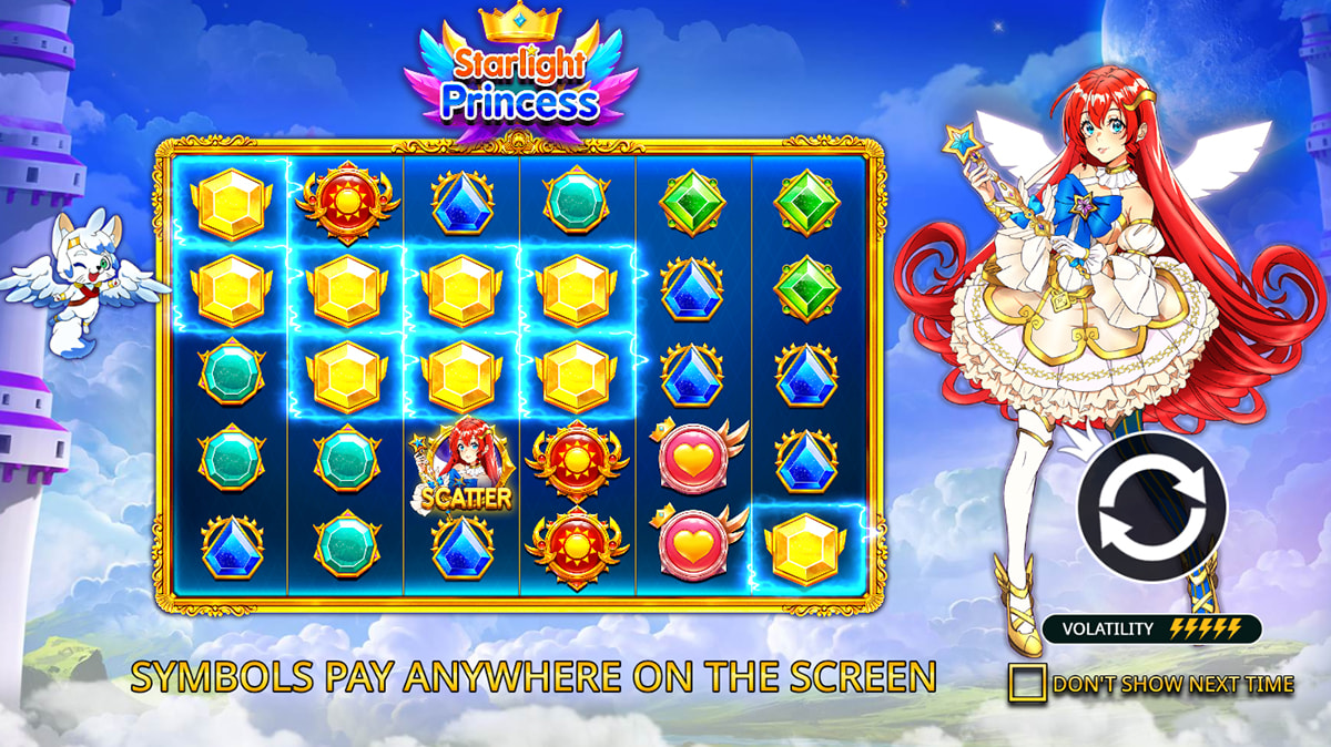 O ecrã inicial da slot Starlight Princess