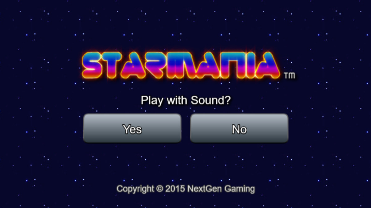 O ecrã inicial da slot Starmania