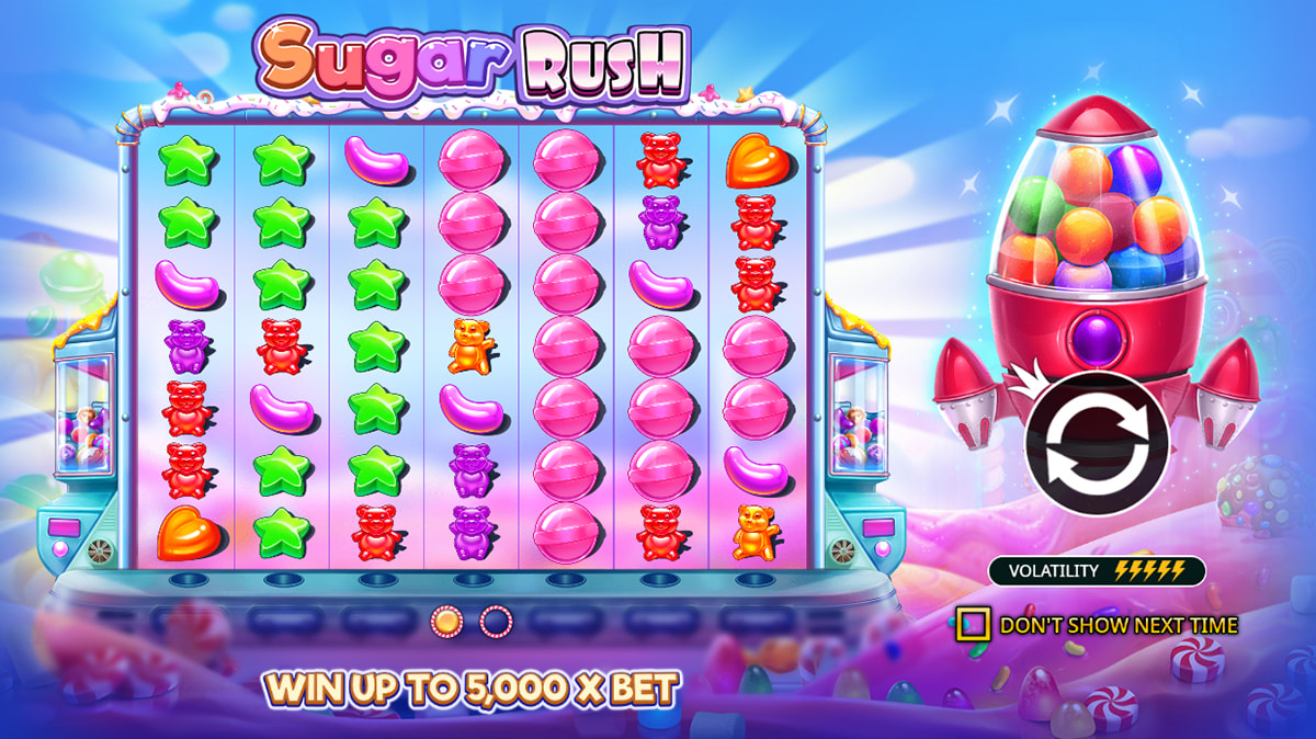 O ecrã inicial da slot Sugar Rush