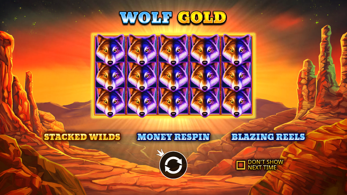 O ecrã inicial da slot Wolf Gold