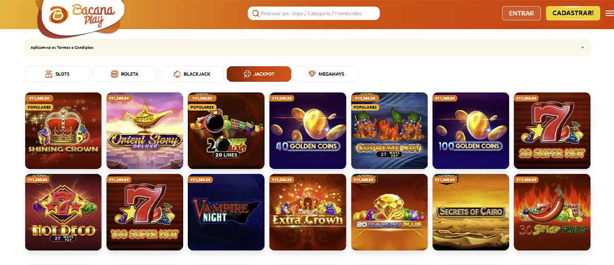 Outros jogos disponíveis no BacanaPlay