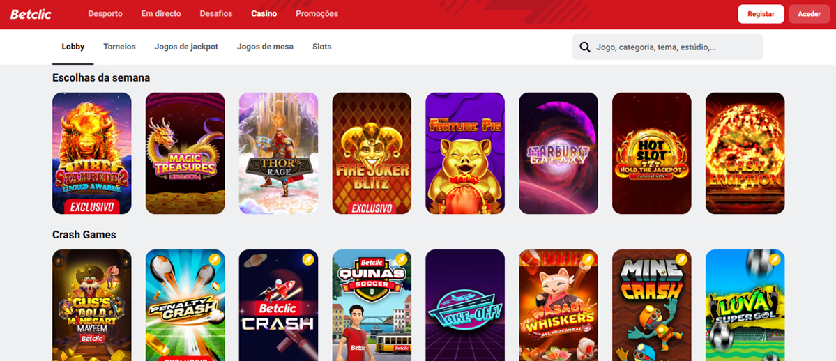 Outros jogos disponíveis na Betclic