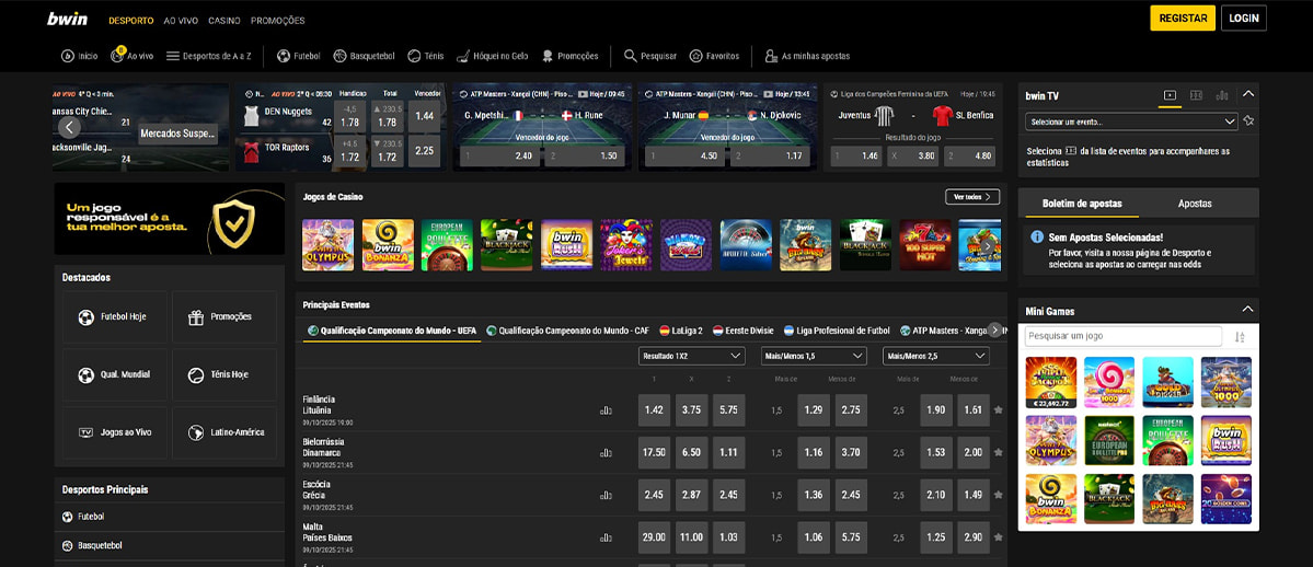 Recursos de Apostas na bwin