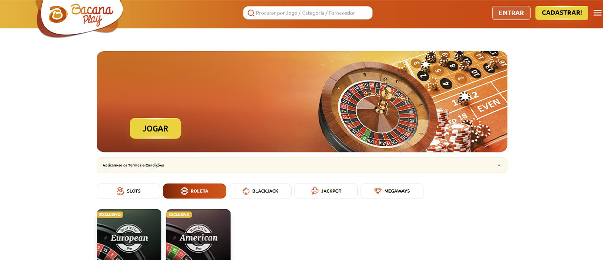 Roleta online no BacanaPlay