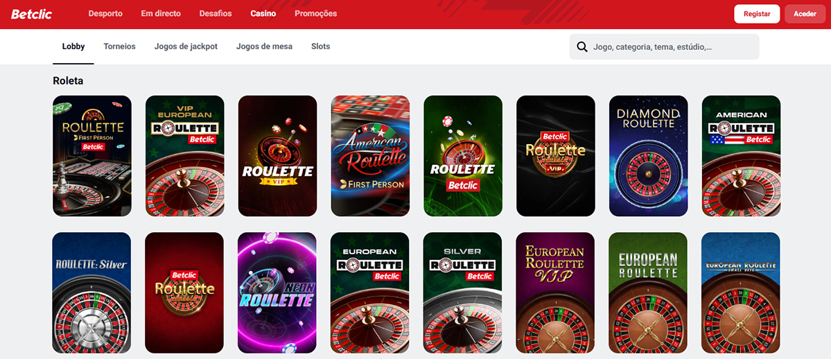 Roleta online na Betclic
