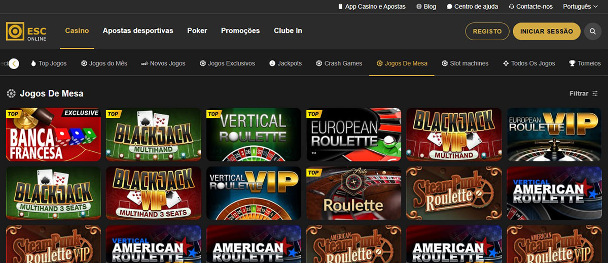 Roleta online no ESC Online