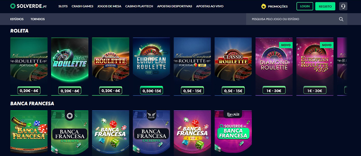 Roleta online no Casino Solverde