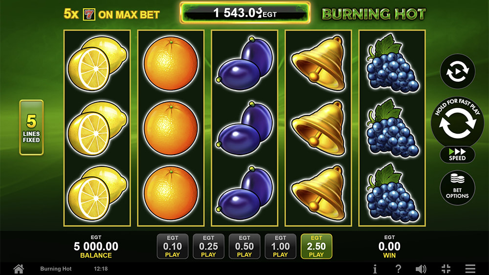 Slot Burning Hot grátis: a versão demo