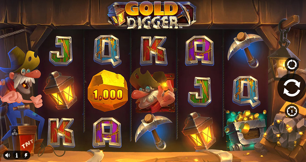 O logótipo da slot Gold Digger