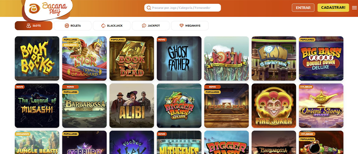 Slots online disponíveis no BacanaPlay