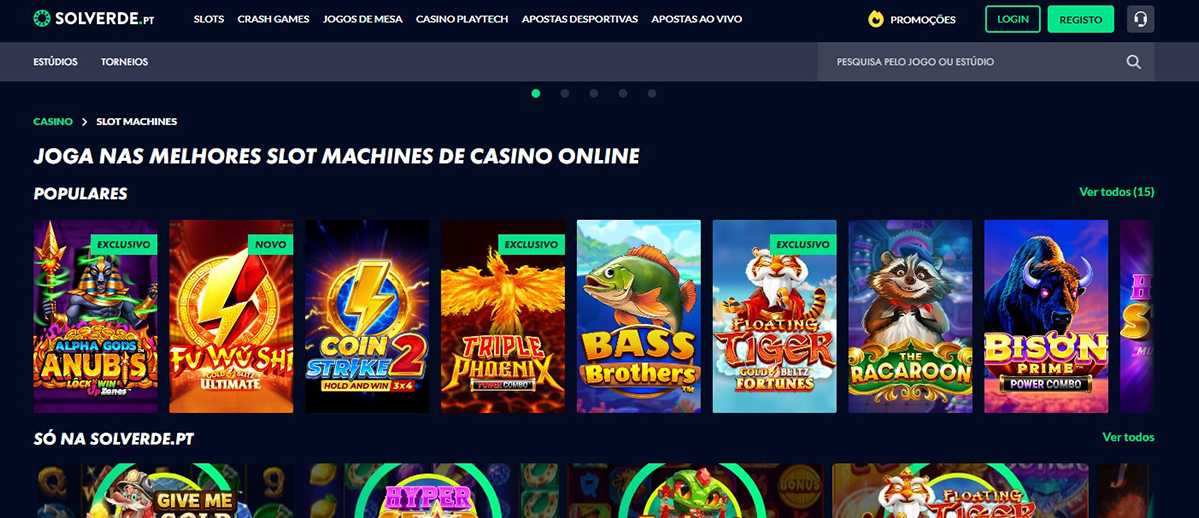 Slots online disponíveis no Casino Solverde