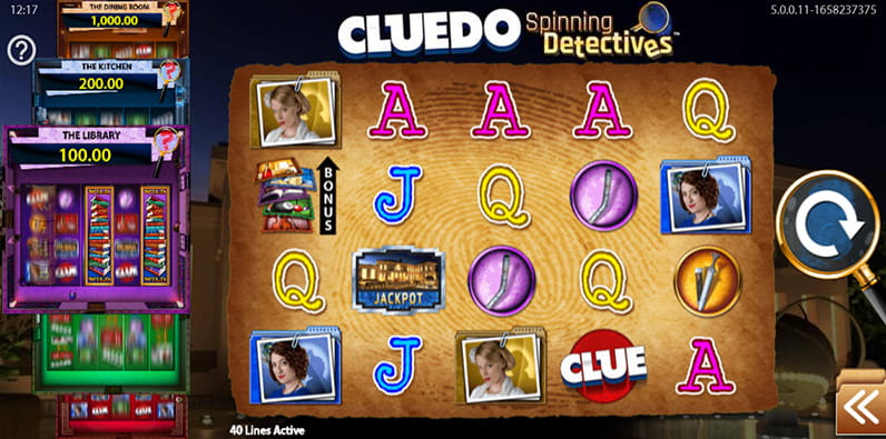 Slot Online Cluedo Spinning Detectives da Editora SG Interactive